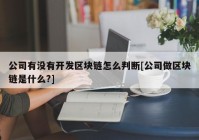 公司有没有开发区块链怎么判断[公司做区块链是什么?]